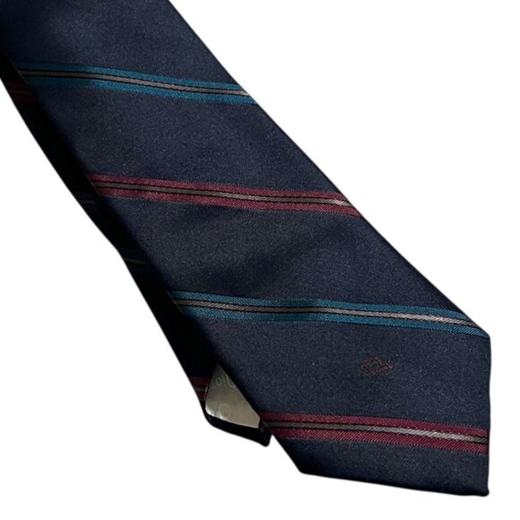 Christian Dior Men's Blue Striped Silk Blend Necktie - Picture 5 of 9